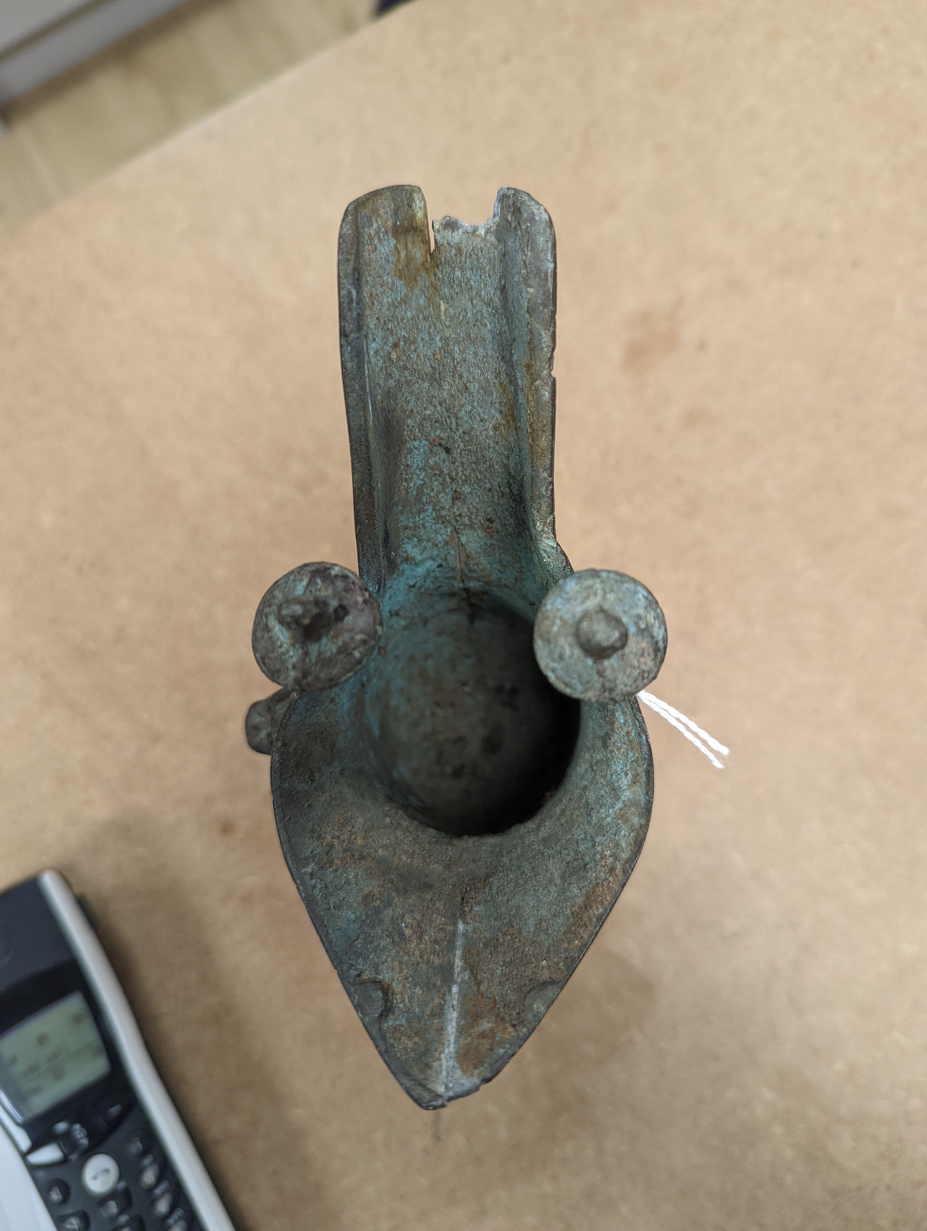 Two Chinese bronze tripod vessels, Qing or later, tallest 19cm